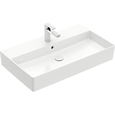 Villeroy & Boch Memento 2.0 Lavabo, 80 x 47 x 14 cm, con rebosadero, suelo, blanco (4A228G01) (1/5)