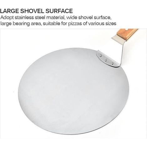 CT Pelle à pizza en acier inoxydable de 10 pouces (lancer de marchandises, emballage 43  25.8  4.6cm) (1/4)