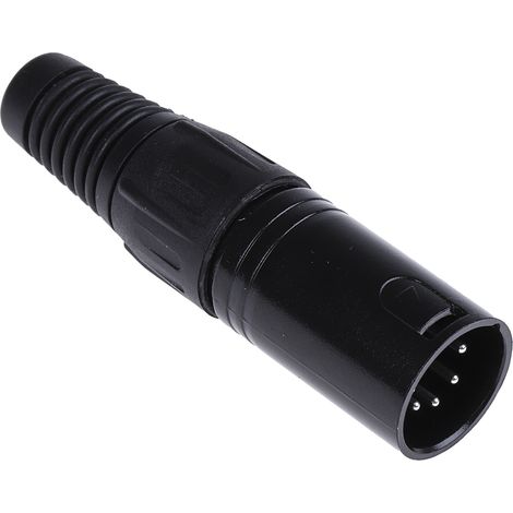 RS PRO-Connecteur XLR Mâle Droit 5 voies Montage sur câble, placage Argent ( Prix pour 1 )