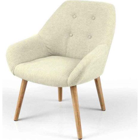 POLTRONA DA INTERNO CON SEDUTA IN TESSUTO 67X66X81 CM COLORE CREMA