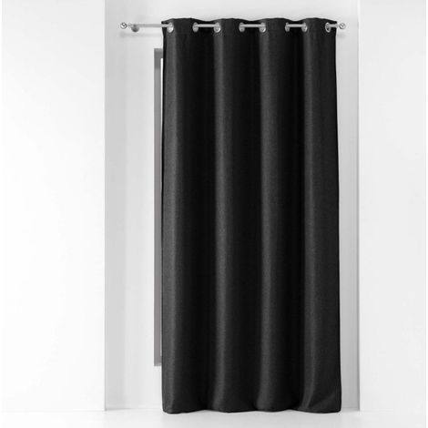 Rideau Occultant "Tramina" 135x240cm Noir (1/4)