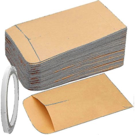 120 petits sachets bruns pour graines, avec 1 ruban adhésif double face, pour conserver les semis. (1/5)