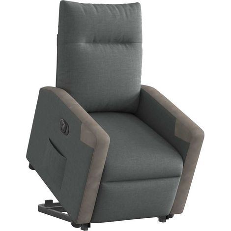 Fauteuil de Salon,Chaise,Fauteuil inclinable électrique gris foncé tissu CFW360624 (1/5)