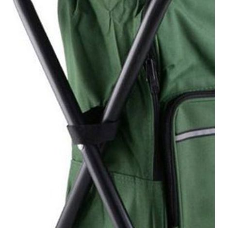 Chaise réfrigérée de type sac à dos, tabouret de camping pliant léger et de grande capacité, idéal pour les voyages, la plage, la randonnée, les pique-niques, vert olive. (1/5)
