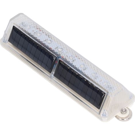 Balise lumineuse solaire haute luminosité 8 LEDs étanche portable bande de signalisation coque PC lumière jaune et bleue (1/5)