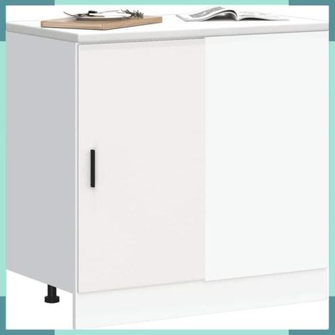 854289 Meuble sous évier 'Lyon' Bois d'ingénierie blanc (1/5)
