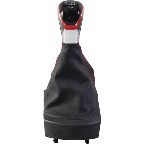 Pommeau de levier de vitesses rouge à 6 rapports pour SEAT Ibiza (modèles 2002-2010). (Un jeu de pommeau de levier de vitesses rouge à 6 rapports, version Ibiza) (1/4)