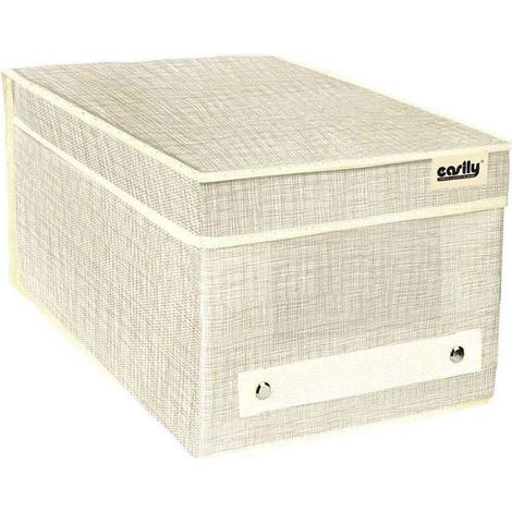 Scatola portadocumenti di archiviazione da ufficio organizer per archivio documenti contenitore box 18x33x15cm Beige (1/2)