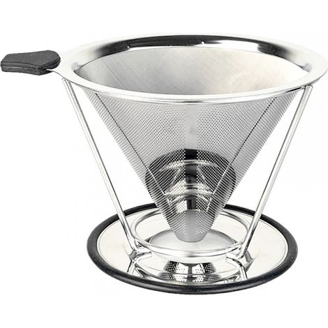 Wiederverwendbarer Kaffeefilter – Edelstahl – 2-in-1 – Kaffeefilter – Barista-Filter – Espresso – Filterkaffee – Slow-Brew-Set – Kaffeemaschine – Kaffeebohnen – Reise-Set – Kaffeefilterhalter – Campin