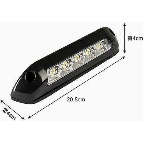 Applique murale extérieure LED pour camping-car, étanche, 5 LED, noire, 12 V