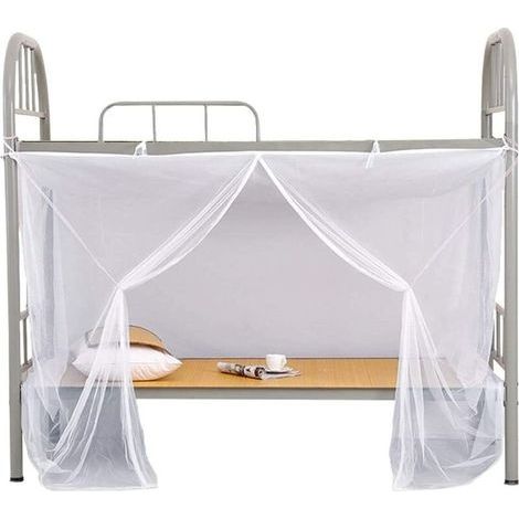Moustiquaire de lit superposé 1,5 x 2 m – Tissu polyester léger et respirant – Installation facile sans outil – Pour dortoirs étudiants (1/4)