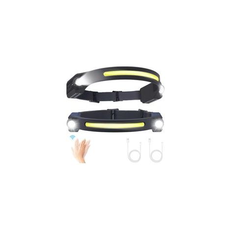 Lampe frontale LED rechargeable avec détecteur de mouvement à 6 modes 260 degrés étanche IPX4 USB C pour la pêche, le camping, la randonnée (1PCS-1) [Classe énergétique A+++] (1/5)