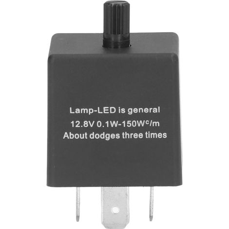 Relais clignotant LED réglable, relais clignotant automobile portable étanche à 3 broches en ABS pour la commande (1/5)