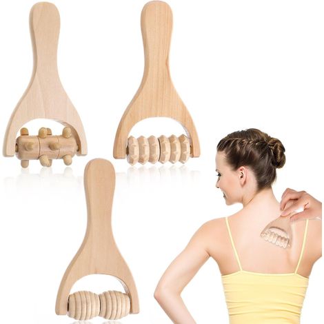 Strumenti per massaggi in legno, rulli per massaggi, strumenti per massaggi manuali, rullo muscolare manuale, rilassa cosce, gambe e mani (1/5)