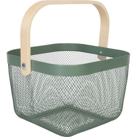Panier de rangement rond pratique polypropylène 30 x 26 x 24,5 cm en métal gris (1/5)
