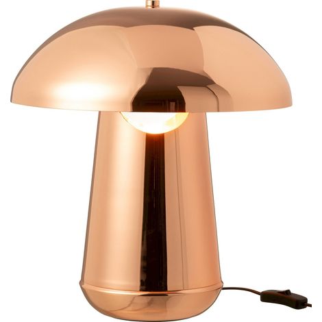Lampe champignon design en métal cuivre ambiance chaleureuse - Cuivre brillant effet miroir (1/5)