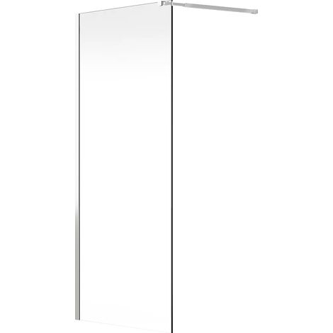 Paroi de douche à l'italienne - Chrome - Verre 6 mm - 120x200 cm - DAREN (1/4)