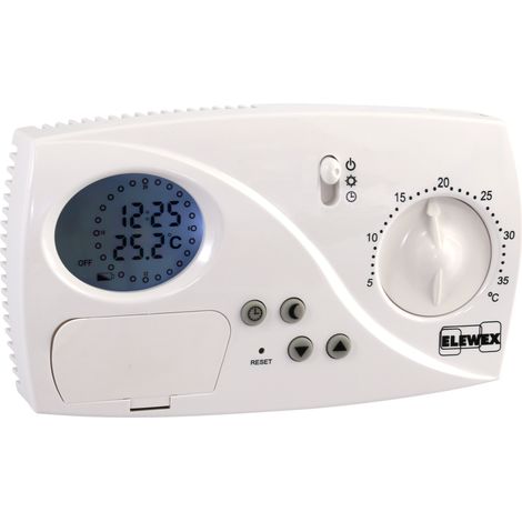 Cronotermostato a Cavalieri per Caldaia Programmazione Giornaliera Batterie Elewex Vemer VE773200 CT 24H (1/2)