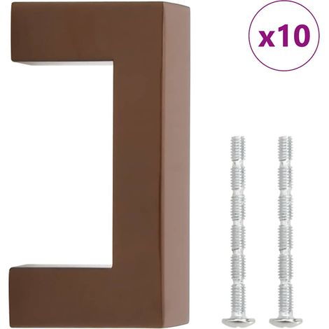 vidaXL Tiradores para armarios 10 uds acero inoxidable bronce 64 mm (1/2)