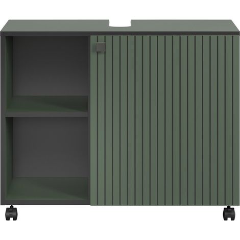 Unterschrank mit Rollen, 1 Tür und 2 Fächern L80 cm - PUREBLISS (1/5)