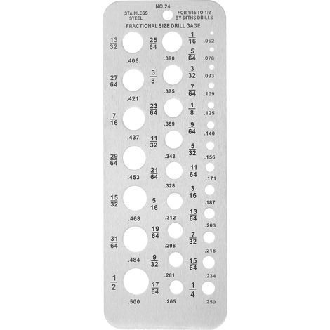 Jauge de Foret 6,3x2,4x0,04 Pouces en Acier Inoxydable Ton Argenté (1/4)