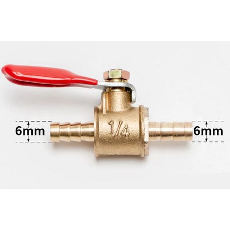 Raccord de tuyauterie à bille en laiton, embout cannelé 6-12 mm, pour eau, huile, air, gaz et carburant. (1/5)