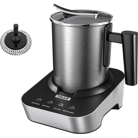 Mousseur à Lait 4-en-1 400 mL – Noir & Argent