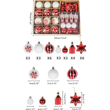 28-teiliges Weihnachtskugel-Geschenkset, Weihnachtsbaumanhänger, Weihnachtskugel-Ornamente für Restaurant- und Hoteldekoration (1/5)
