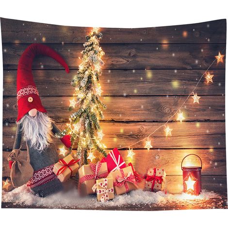 Tapestry Murale - Décoration De Noël - Tissu Multicolore Pour Mur Fenêtre Canapé Lit - 95 X 73 Cm - 1 Pièce (1/2)