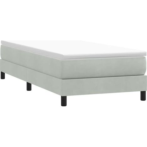 Boxspringbett ohne Matratze Hellgrau 90x210 cm Samt