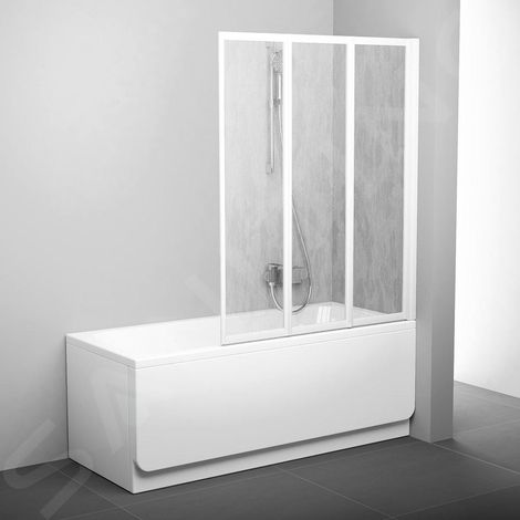 Ravak Supernova Pare-baignoire pliable, 3 parties, 140x115cm, Blanc (795S010041) (1/5)