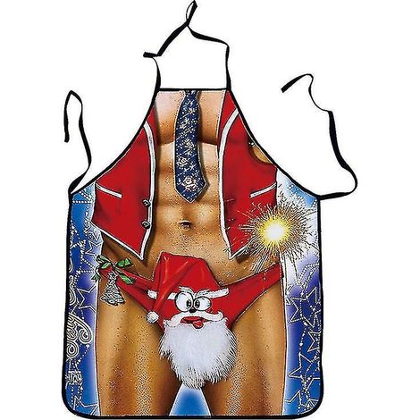 Tablier amusant - Tablier de cuisine/pâtisserie ajustable pour couple, motif homme musclé et femme sexy (1/5)