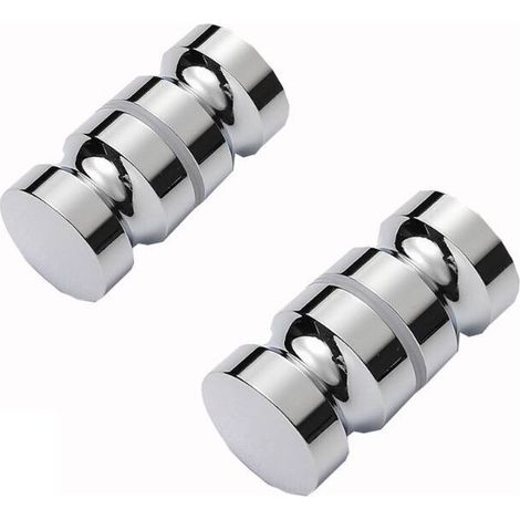 Boutons Inox de Porte de Douche Coulissante Poignées de Porte de Douche en Verre pour Salle de Bain Cuisine Maison Bureau Hôtel 2 Paires (1/5)