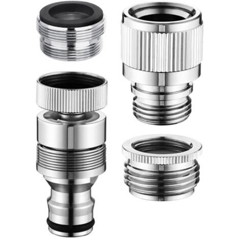 Set di 4 raccordi per rubinetto per tubo da giardino e doccia, adattatori impermeabili (1/5)
