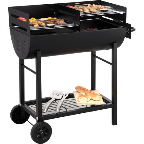 Tepro Holzkohlegrill Grillfass Grillwagen Kohlengrill Ölfassgrill Grill Detroit (1/5)
