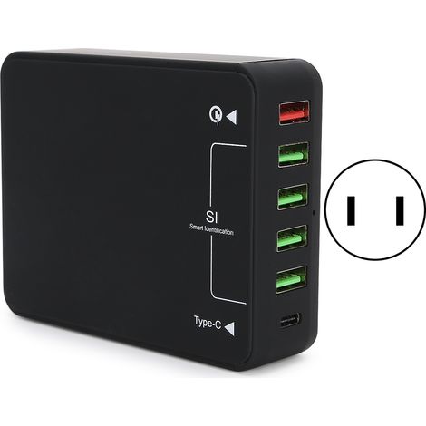 Chargeur secteur USB-C 3.0 adaptateur prise US 100-240V pour Samsung S6 S7 S8 Edge (1/5)