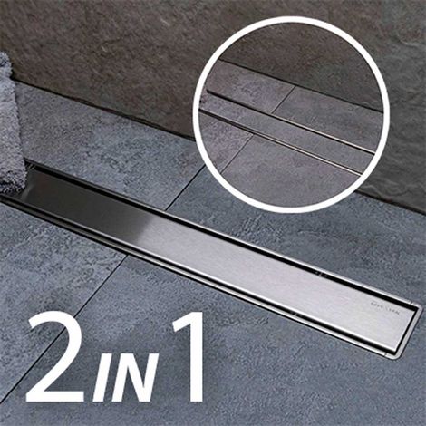 CANALETTA PER DOCCIA A PAVIMENTO A SCOMPARSA/PORTAPIASTRELLE COMPACT LINE cm 65 - Sc. Ø50