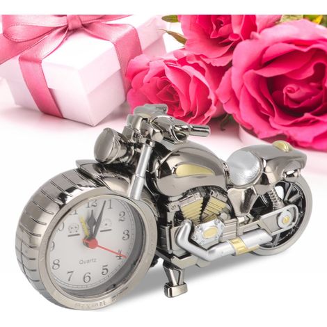 [Alarm Clock] Vintage Simulation Motorcycle Model Alarm Clock for Children Home Car Office 168A Dark Gold, Dual Color (1/5)