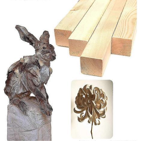 6Pcs Basswood Carving Blocks Compatible Wood Beginners Carving Hobby Kit DIY Carving Wood (1/4)