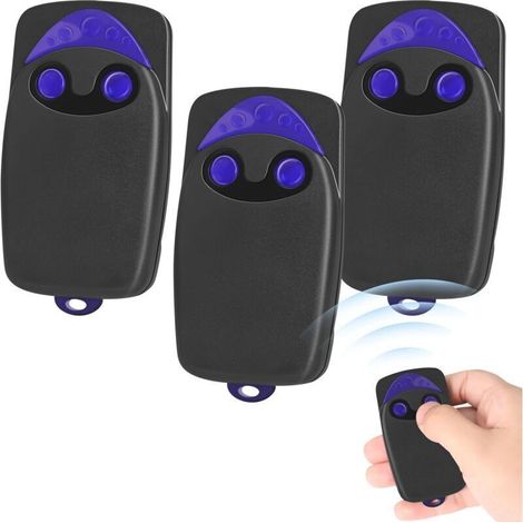 Lot De 3 Télécommandes Pour Portail, Télécommande Pour Portail Automatisé Flo2r-s, Émetteur De Télécommande Canaux 433.92MHz 2 Touches(Comprend 3 piles supplémentaires) (1/5)