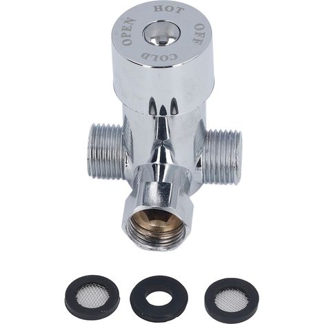 Robinet mélangeur professionnel G1/2, robinet mélangeur thermostatique pour eau chaude et eau froide, pour robinet de douche de salle de bain. (1/5)