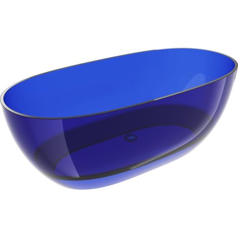 Mexen Pure Sapphire freistehende transparente Badewanne 170 x 80 cm, Chromstöpsel - 58071708016 (1/5)
