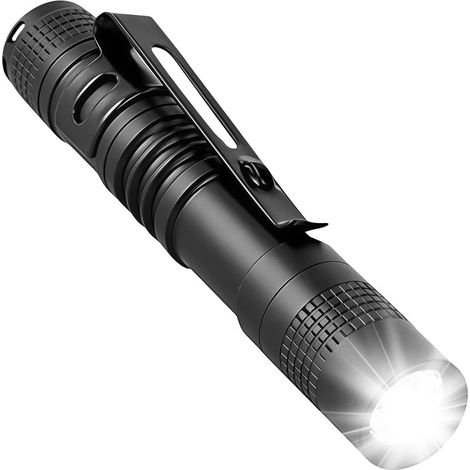 Mini Lampe de Poche LED 100 Lumens, Lampe Torche Stylo en Aluminium, Étanche, Compacte et Puissante, Fonctionne avec 1 Pile AAA Non Incluse (1/5)