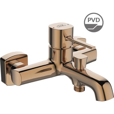Grifo de bañera de pared POLA en oro rosa