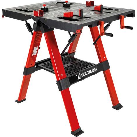 Holzmann – Établi modulable pour bois dur – Système d'ouverture rapide – Charge maximale 150kg – Pliant avec plateau à outils intégré (1/5)