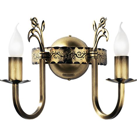 Applique retro a candela ottone 2xE14 Jupiter Korona