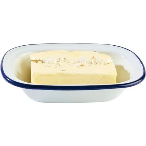 APS Enamelware bol, blanc/bleu, contenu  0,35 litre, hauteur  40 mm (1/4)