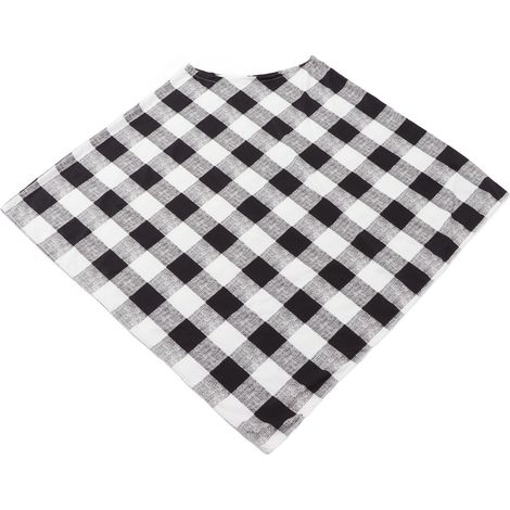 Stilltuch, maschinenwaschbar, weich, atmungsaktiv, bequem, tragbar, Baby-Stilltuch, schwarz-weiß kariert. (1/5)