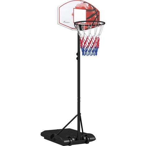 Basketballkorb mit verstellbarem Ständer 179-209 cm, mit Rollen, Stahl, schwarz (1/3)