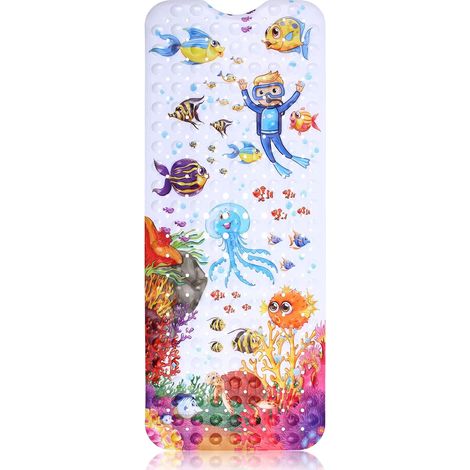 Rutschfeste Badematte 100 x 40 cm mit 200 Saugnäpfen, PVC-Badematte, Automatte (1/5)